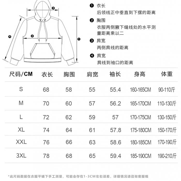 服装尺码表